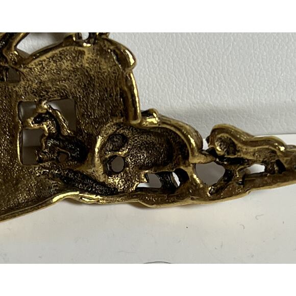 Key Chain Primavera AJC Penny Noah's Ark and Animals Gold Tone Heavy Vintage - Picture 6 of 7
